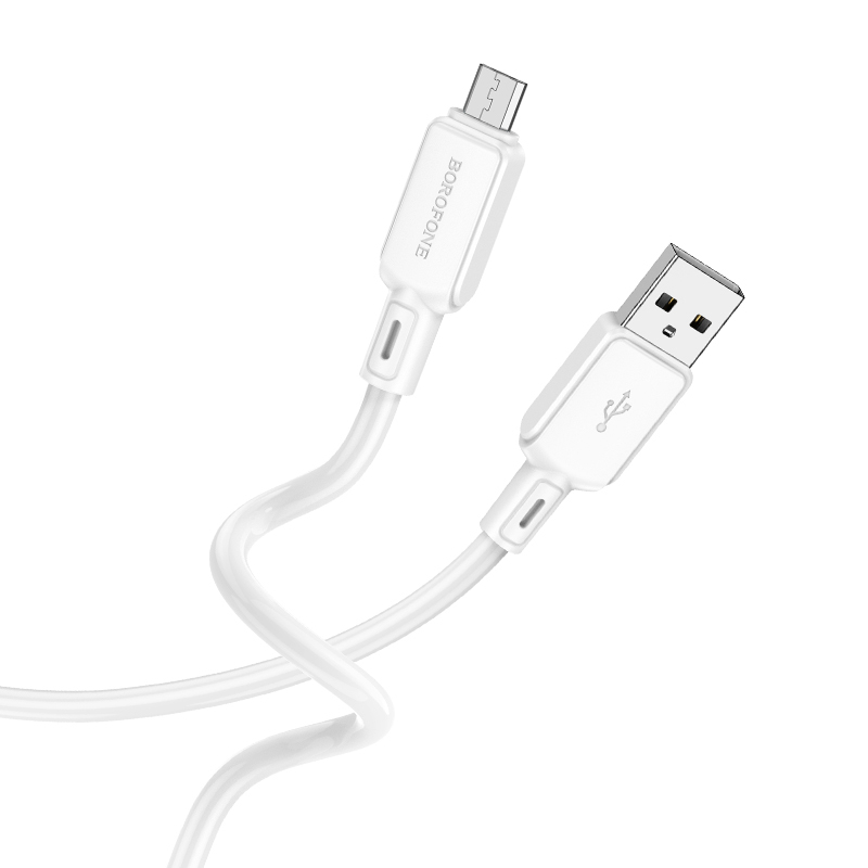 Borofone kabelis BX94 Crystal spalva - USB į Micro USB - 2,4A 1 metras baltas