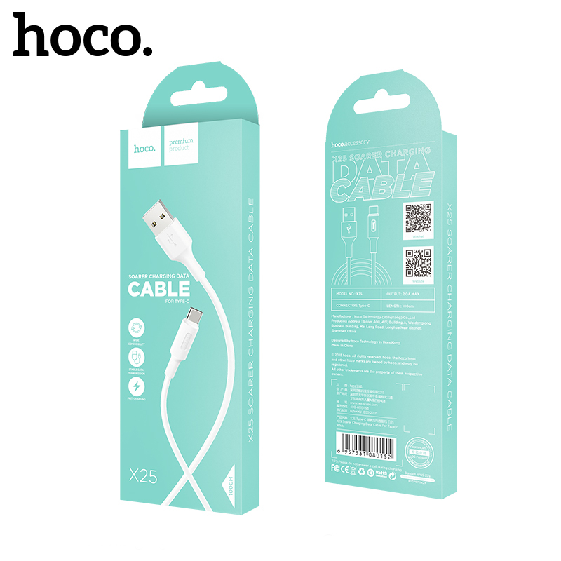 Кабель Hoco X25 Type-C 1.0m белый
