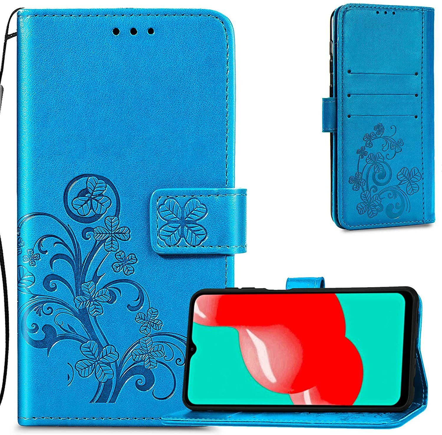Чехол Flower Book Samsung A145 A14 4G A146 A14 5G синий