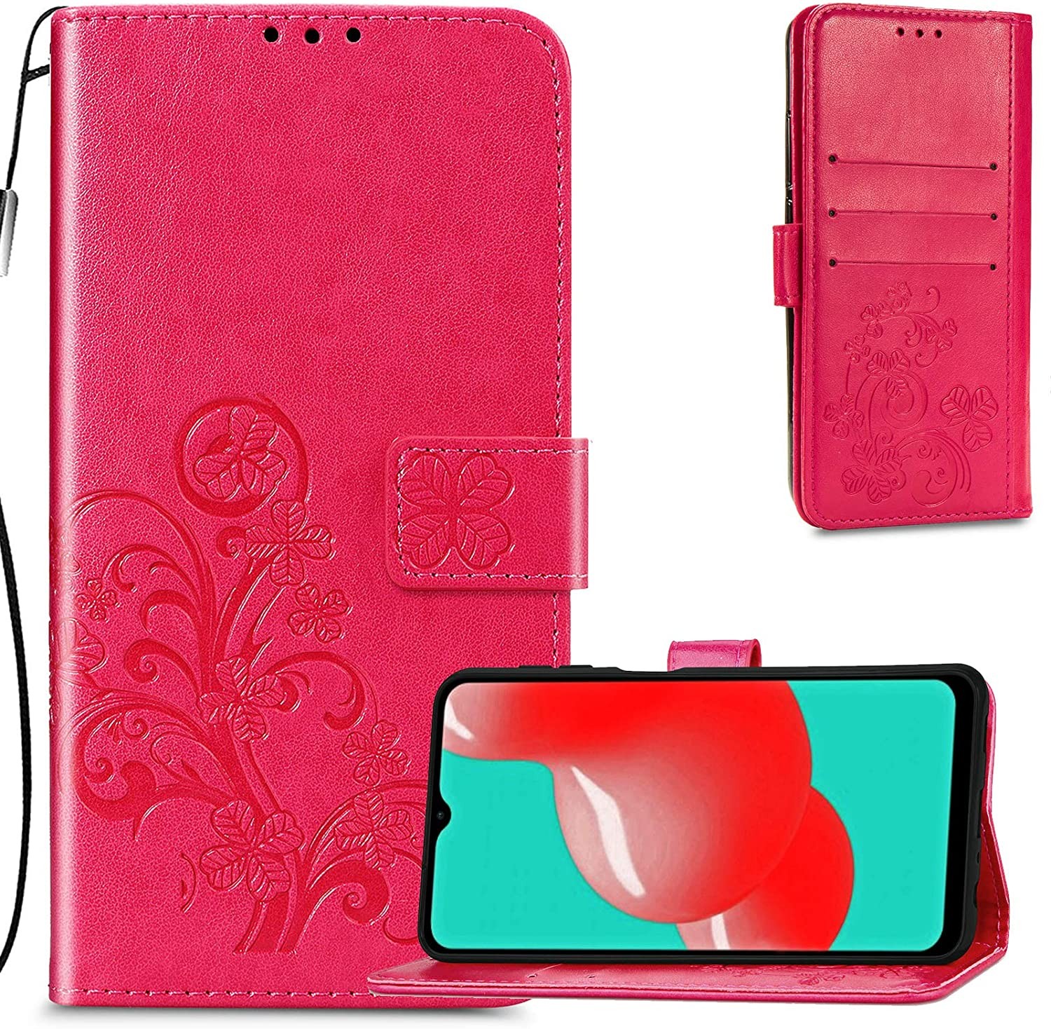 Dėklas Flower Book Samsung A346 A34 5G rožinis-raudonas