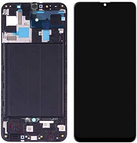 ЖК-экран Samsung A505 A50 с сенсорным экраном и рамкой чёрный OLED (реальный размер)