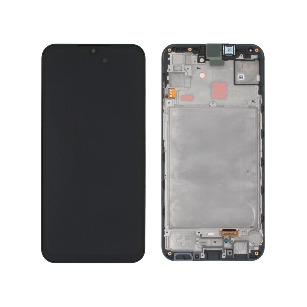Ekranas Samsung A155 A15 4G/A156 A15 5G su lietimui jautriu stikliuku ir rėmeliu originalus Black (service pack)