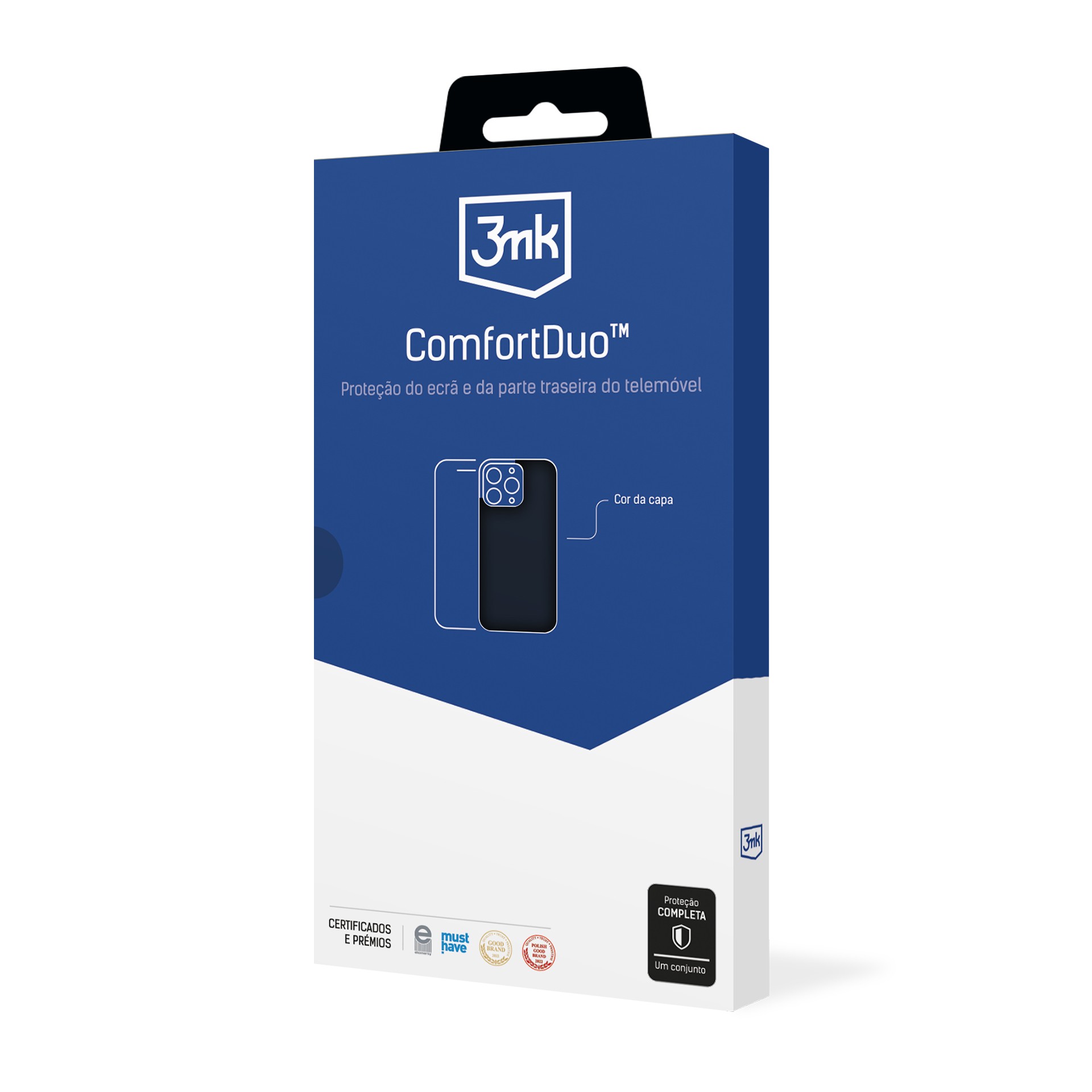 Dėklo ir apsauginio stikliuko rinkinys 3mk ComfortDuo Matt Black Apple iPhone 11
