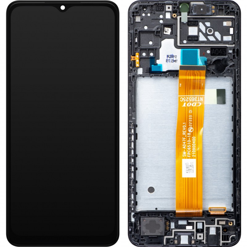 ЖК-экран Samsung A047 A04s с тачскрином и рамкой оригинал чёрный (сервисный пак)