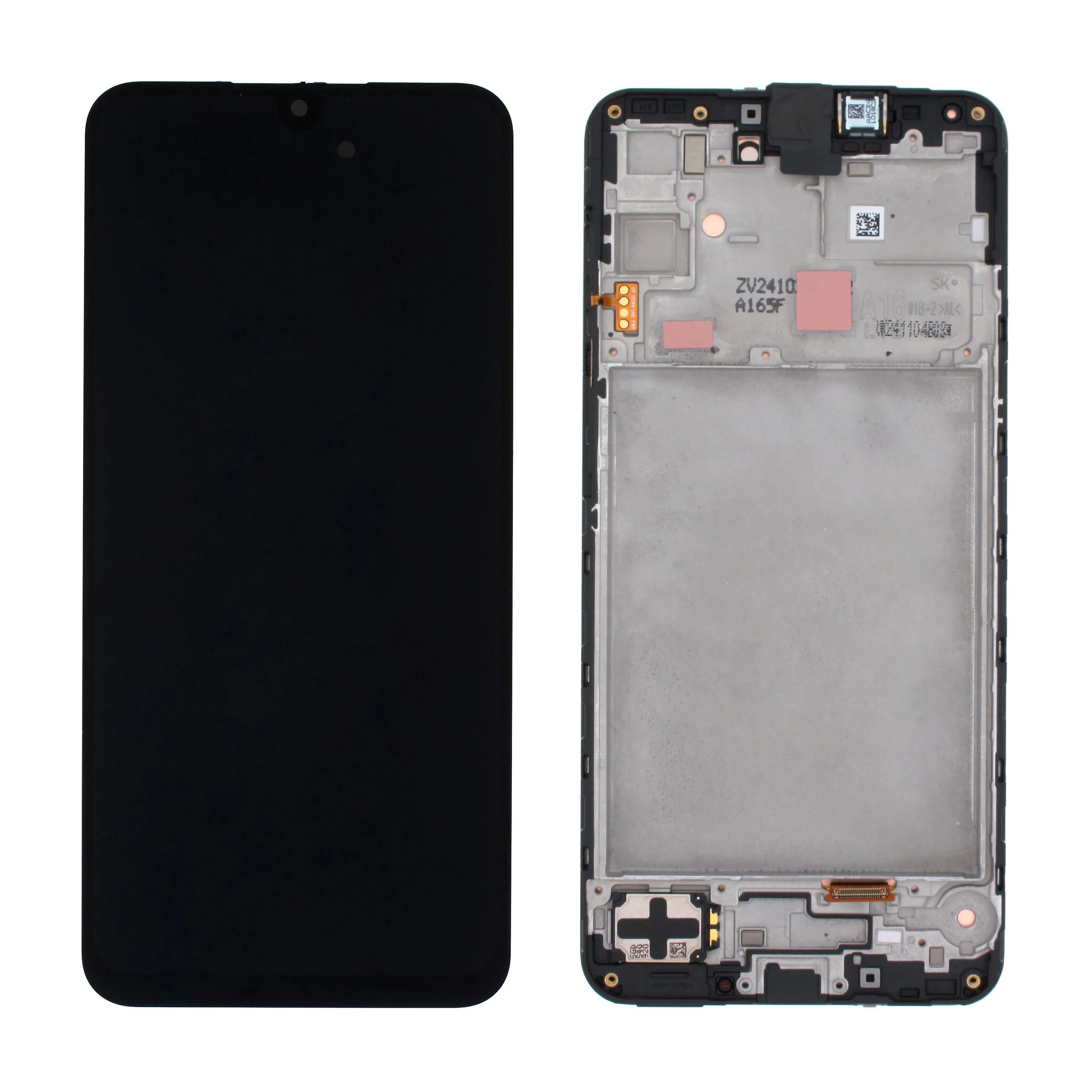 Ekranas Samsung A165 A16 4G su lietimui jautriu stikliuku ir rėmeliu originalus Black (service pack)