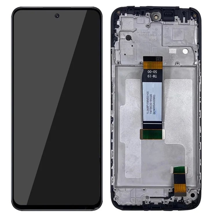 Ekranas Xiaomi Redmi 12 4G/12 5G/Poco M6 Pro 5G su lietimui jautriu stikliuku ir rėmeliu juodas ORG