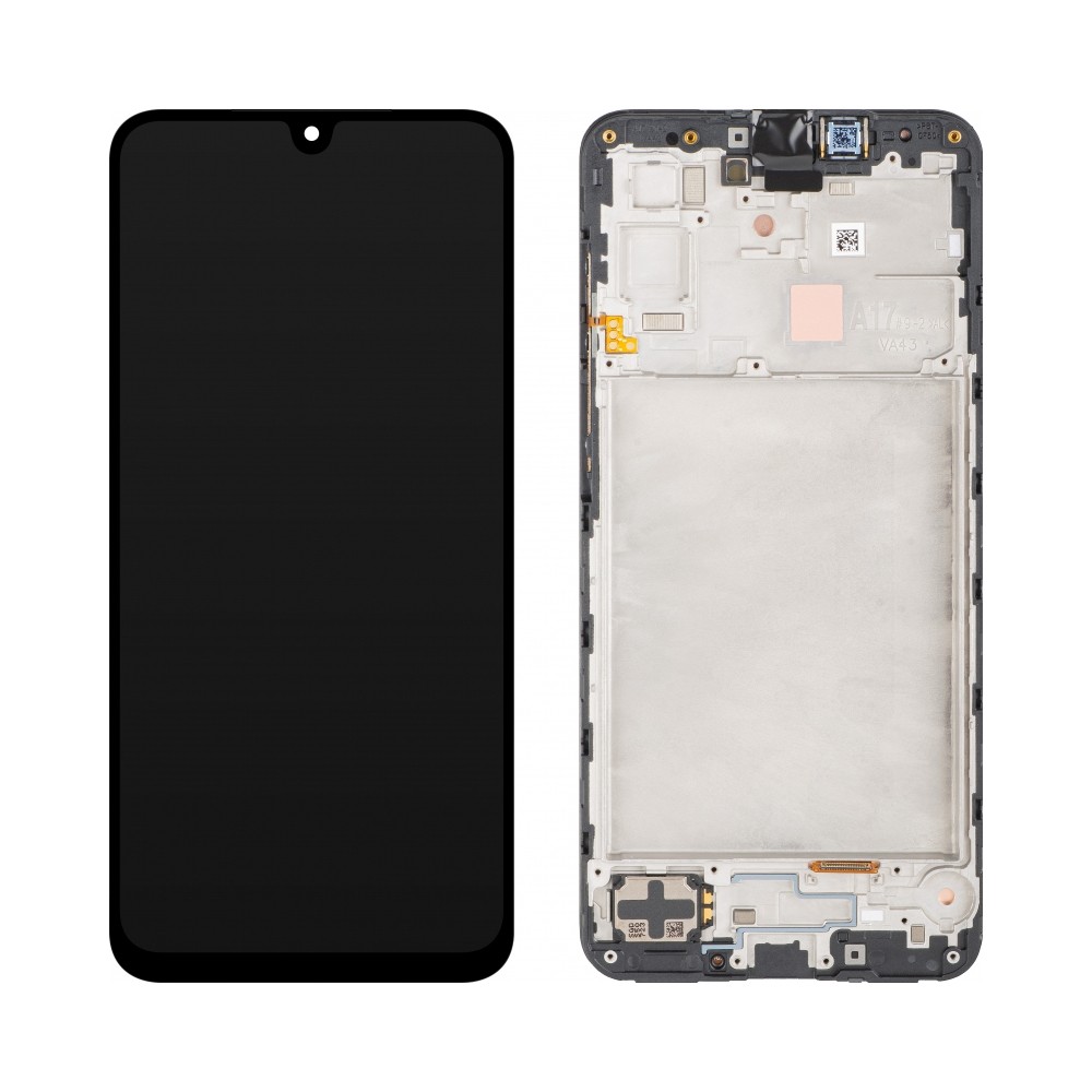 Ekranas Samsung A176 A17 5G su lietimui jautriu stikliuku ir rėmeliu originalus Black (service pack)