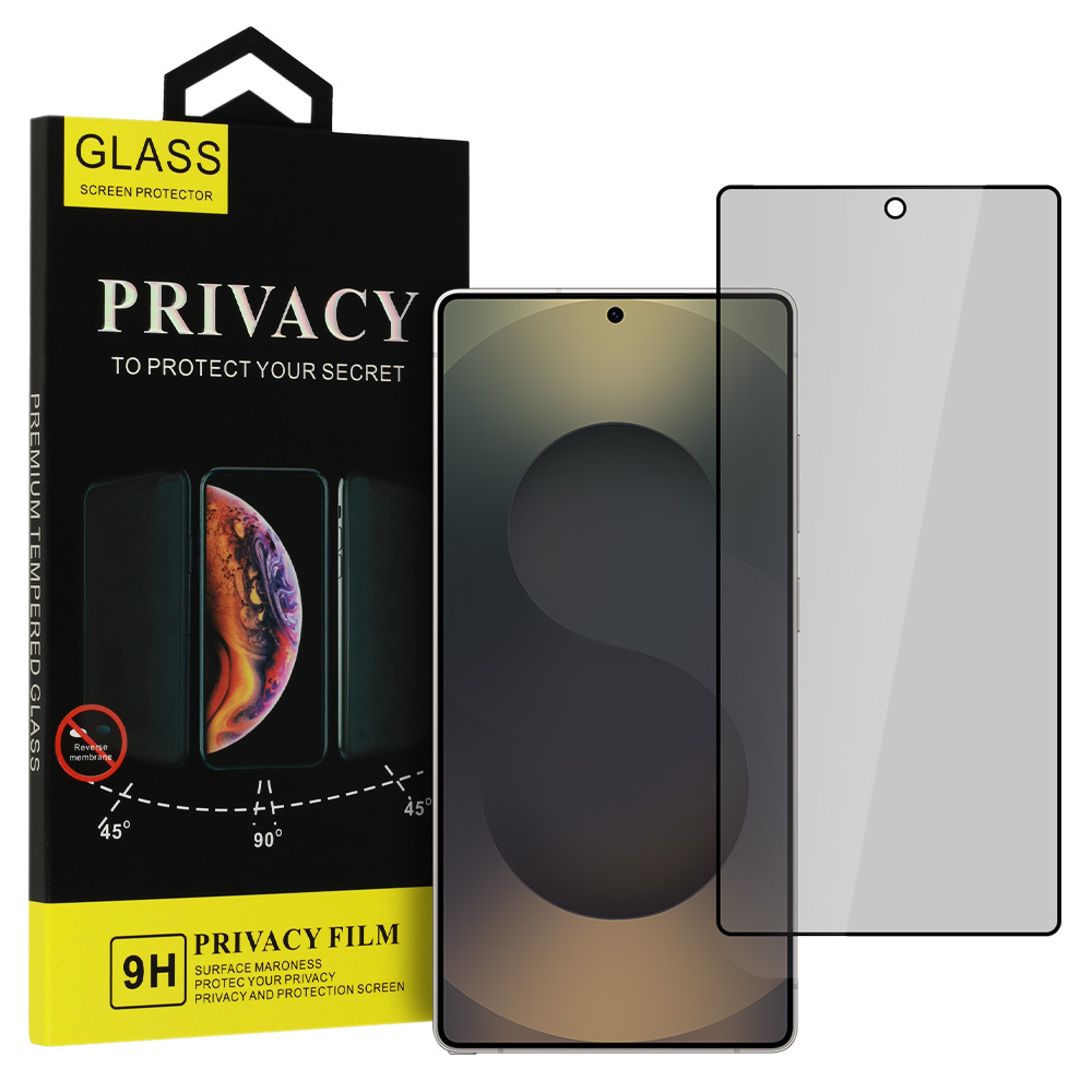 Закалённое стекло Privacy Glass для Samsung Galaxy S25 Ultra чёрное