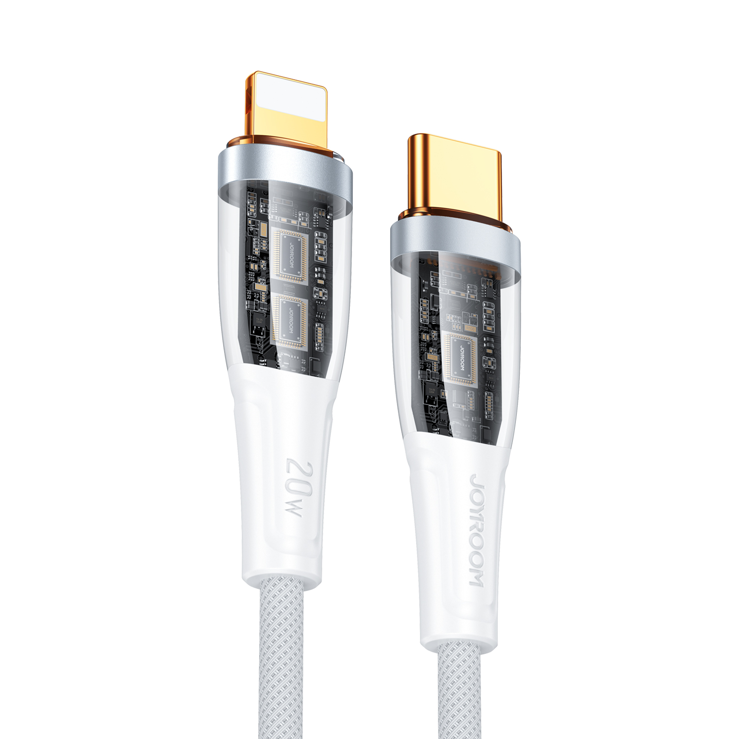 Joyroom Star-Cloud Series A3 USB-C / Lightning kabelis 20W 1.2m su išmaniu jungikliu - baltas