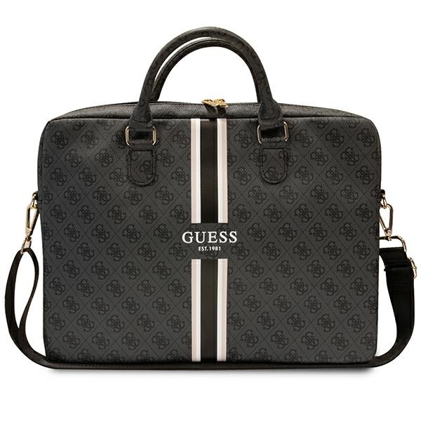 Guess 4G Printed Stripes 16" nešiojamojo kompiuterio krepšys - juodas