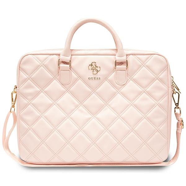 Guess Quilted 4G krepšys 16" nešiojamam kompiuteriui - rožinis