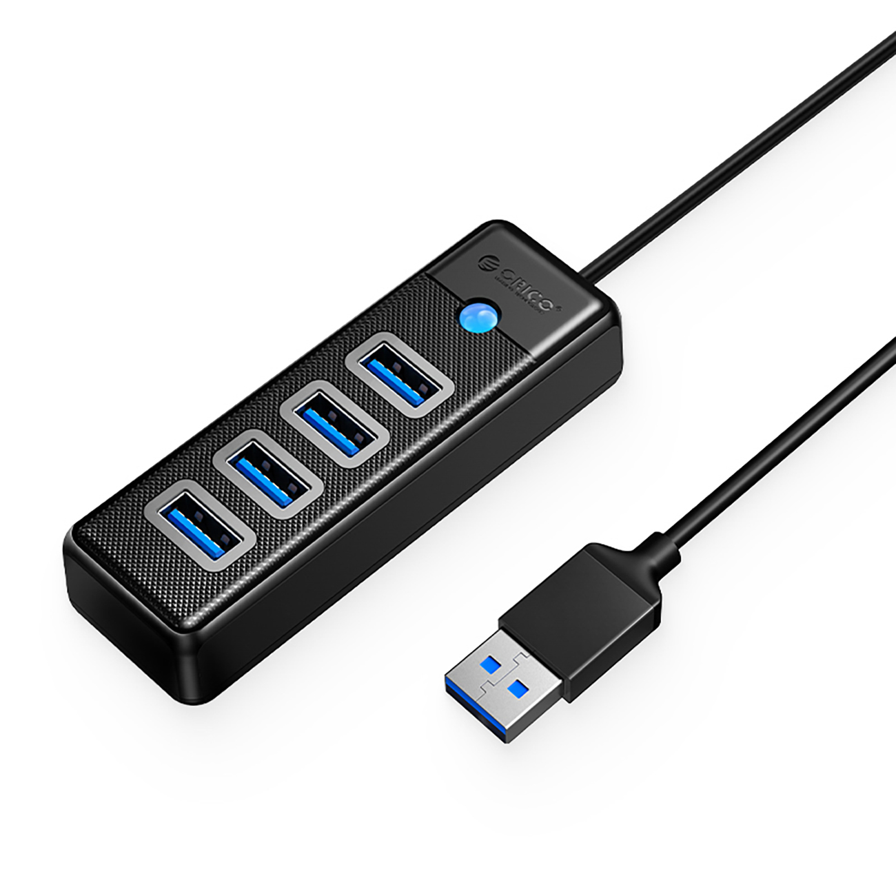 Hub Orico PW4U-U3 USB-A / 4x USB-A 3.0 - juodas