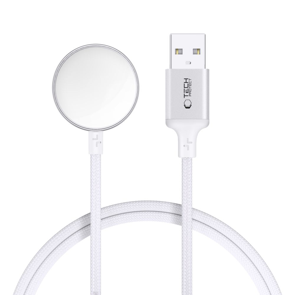 Tech-Protect UltraBoost USB-A indukcinis įkroviklis Apple Watch 1m - baltas