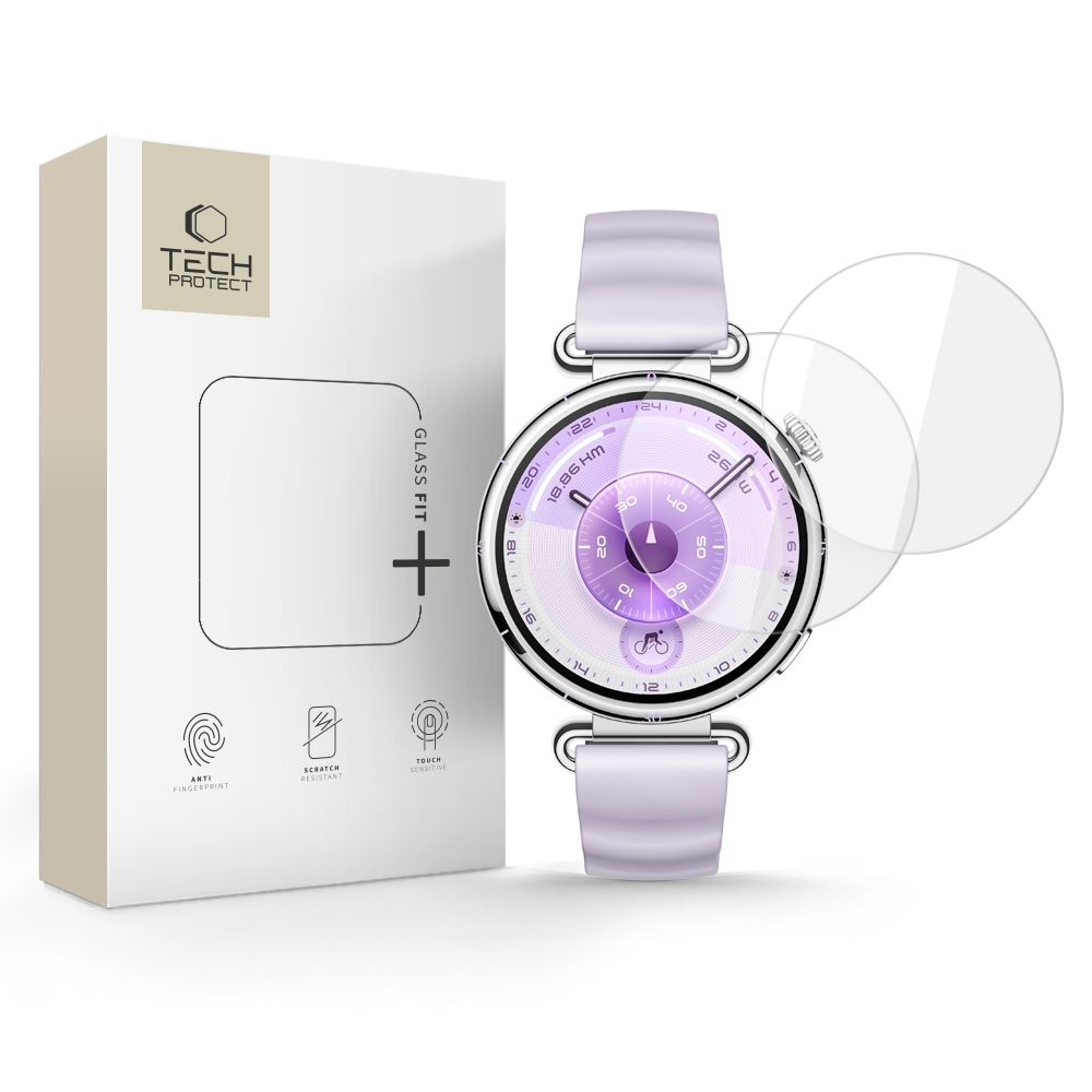 Закалённое стекло Tech-Protect Glass Fit+ 2шт для Huawei Watch GT 6 41мм (прозрачный)