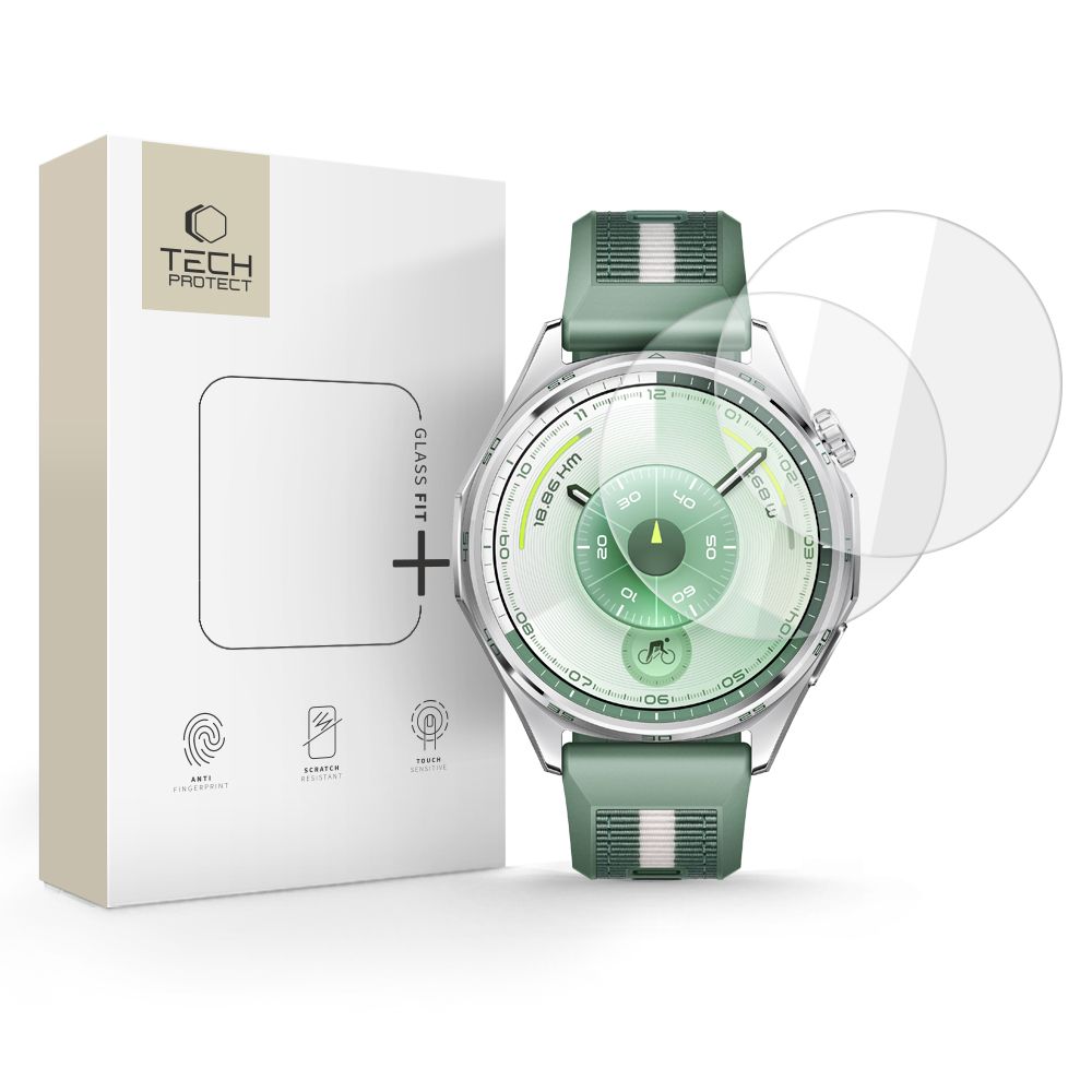 Закалённое стекло Tech-Protect Glass Fit+ 2шт для Huawei Watch GT 6 46мм (прозрачный)