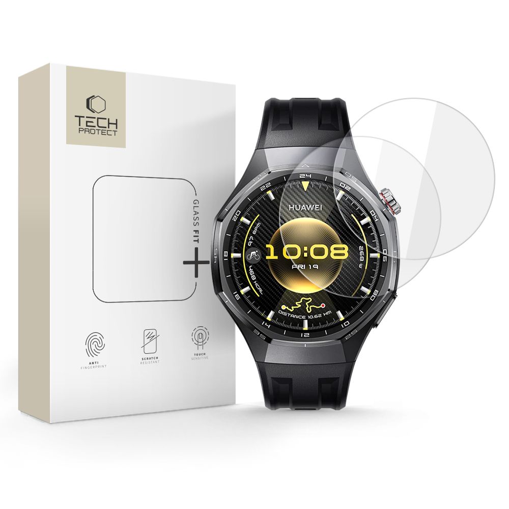 Закалённое стекло Tech-Protect Glass Fit+ 2шт для Huawei Watch GT 6 Pro 46мм (прозрачный)
