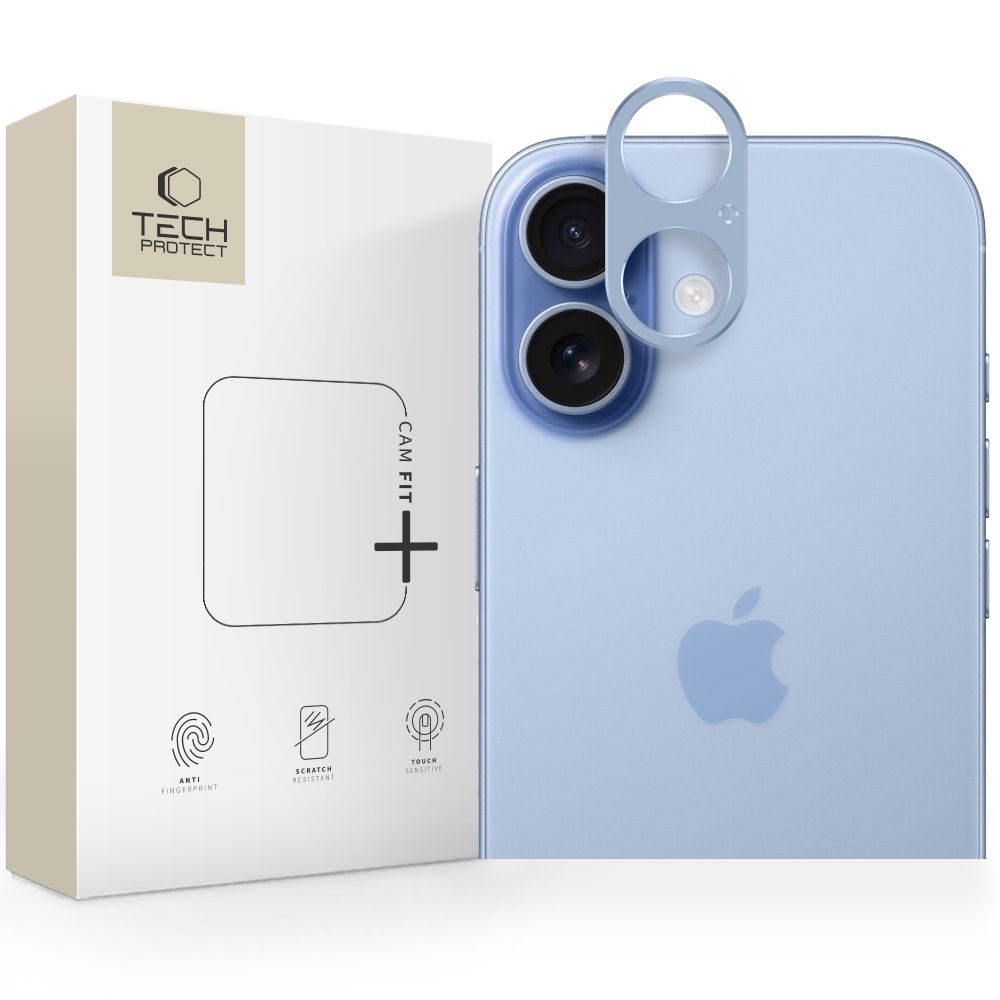 Tech-Protect Camalloy Fit+ kameros stiklas iPhone 17 mėlynas