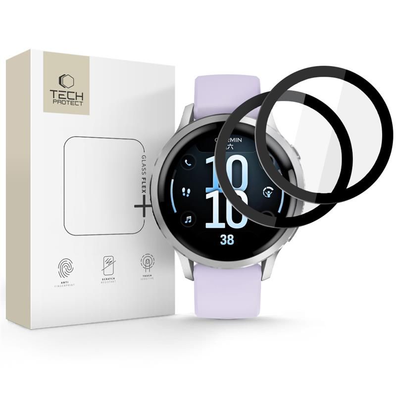 Tech-Protect Glass Flex+ Защитное стекло 2 шт. для Garmin Venu 4 41mm - чёрный