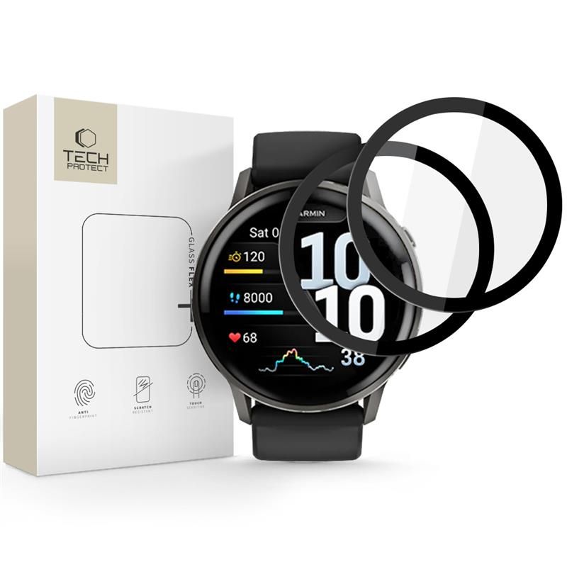 Tech-Protect Glass Flex+ apsauginis stiklas 2 vnt. Garmin Venu 4 45mm juodas