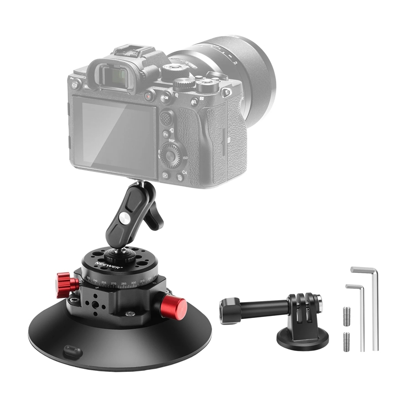 Крепление с присоской 1/4 дюйма Neewer CA013 для спортивных камер (DJI Action, GoPro, Insta360)