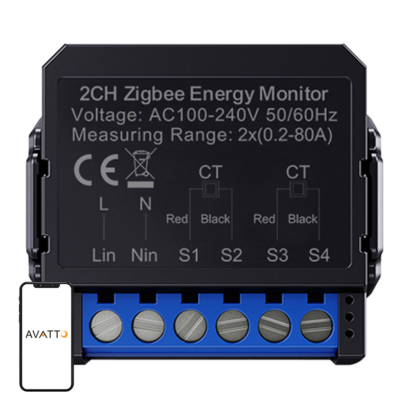 Умный двунаправленный счётчик энергии Avatto ZigBee ZWPM16-2