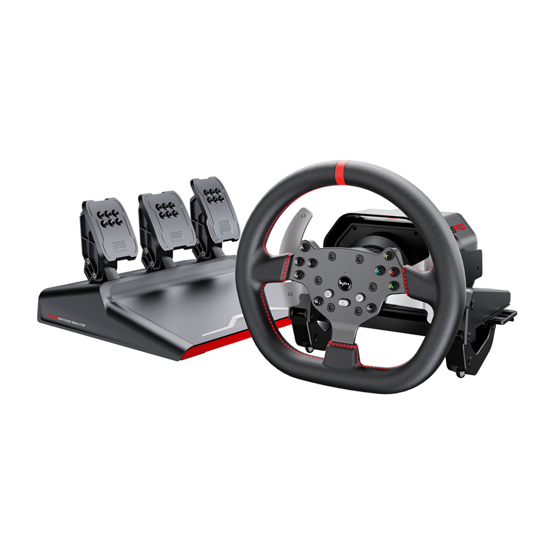 PXN-V10 Pro Žaidimų Rinkinys - Vairas + Pedalai + Tvirtinimo Spaustukiai (PC/PS4/Xbox One/Xbox Series X/S)