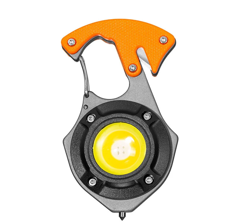 Mini žibintuvėlis LED raktų pakabukas W5143 Type C su 2 atsuktuvo antgaliais oranžinis