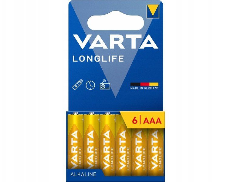 VARTA щелочная батарейка R3 (AAA) Longlife 6 шт