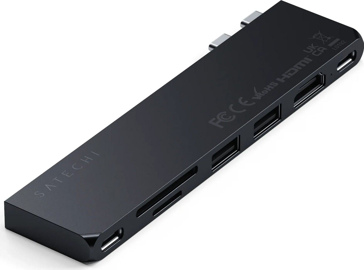 Adapteris HUB 7in1 2 x USB C Satechi Pro HUB Slim ST-HUCPHSD, skirtas "MacBook" vidurnaktį