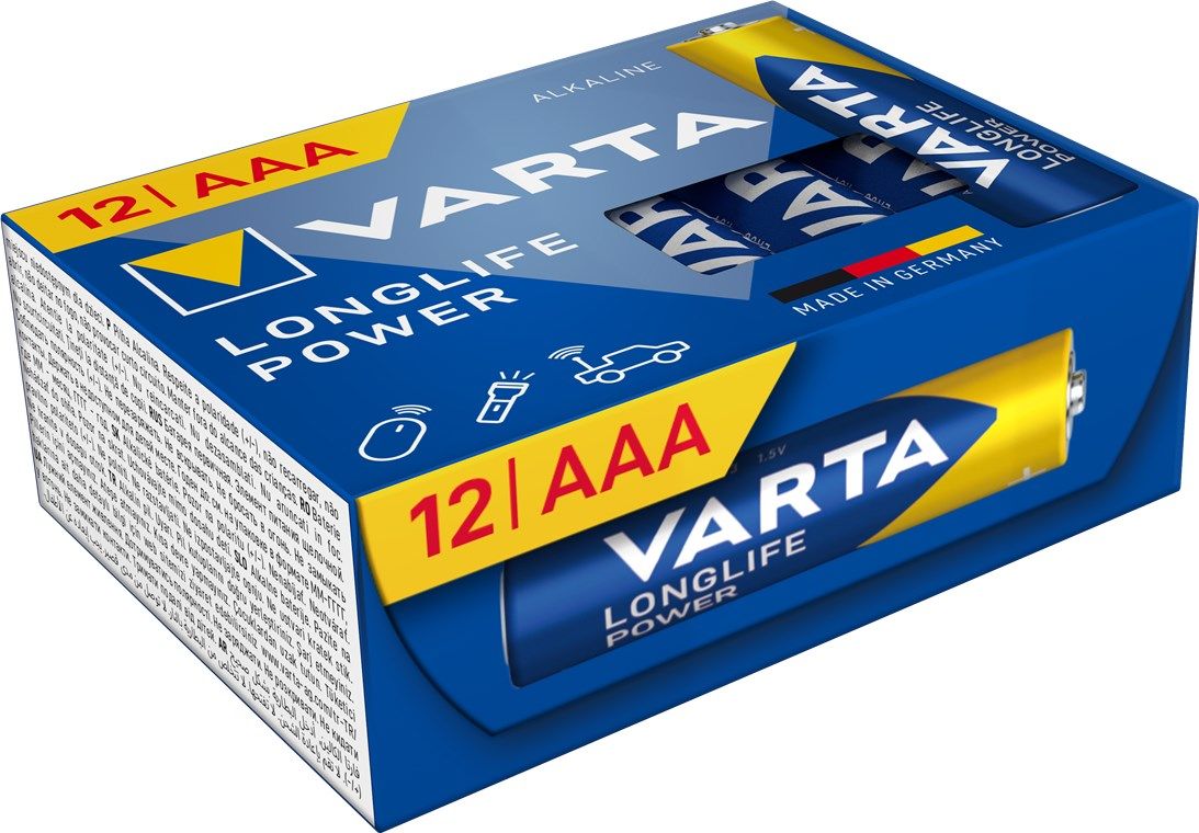 VARTA щелочная батарейка R3 (AAA) Longlife Power 12 шт