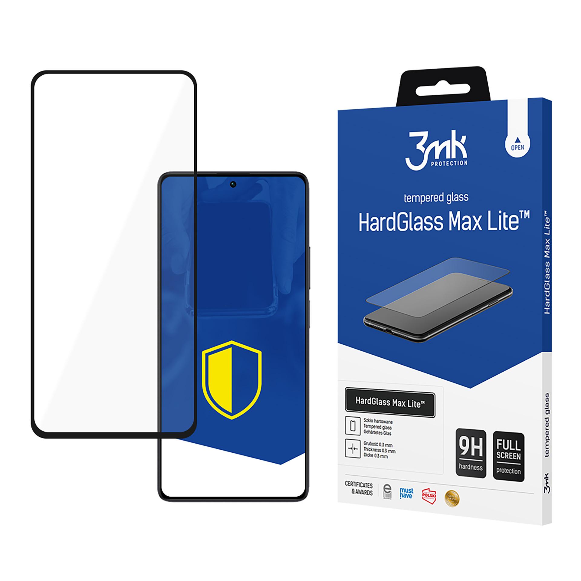 3mk HardGlass Max Lite juodas Grūdintas stiklas for Xiaomi Redmi Note 13 5G