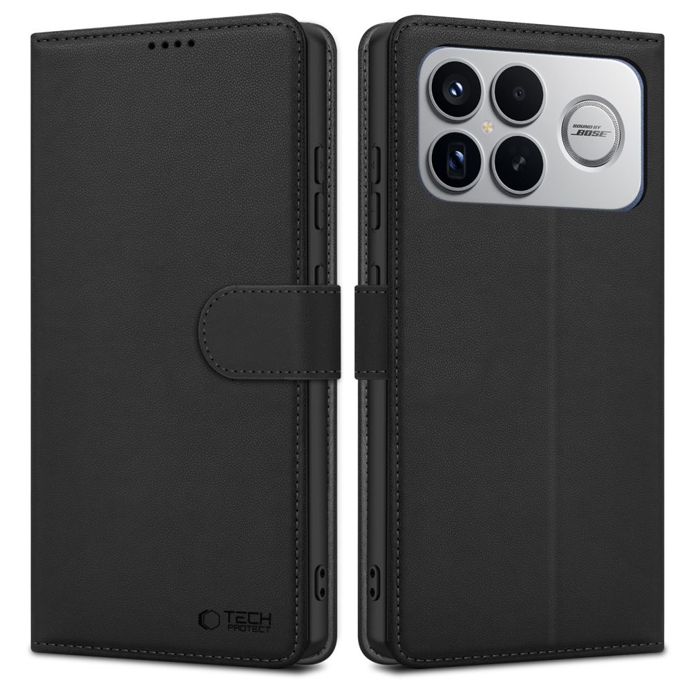 "Tech-Protect" piniginės dėklas, skirtas "Xiaomi Poco F8 Ultra" - Juodas