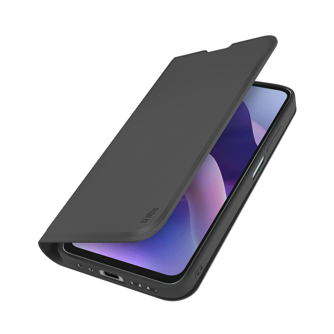 SBS Piniginė Smooth Dėklas for Motorola Moto G56 with Atverčiamas Dėklas - juodas