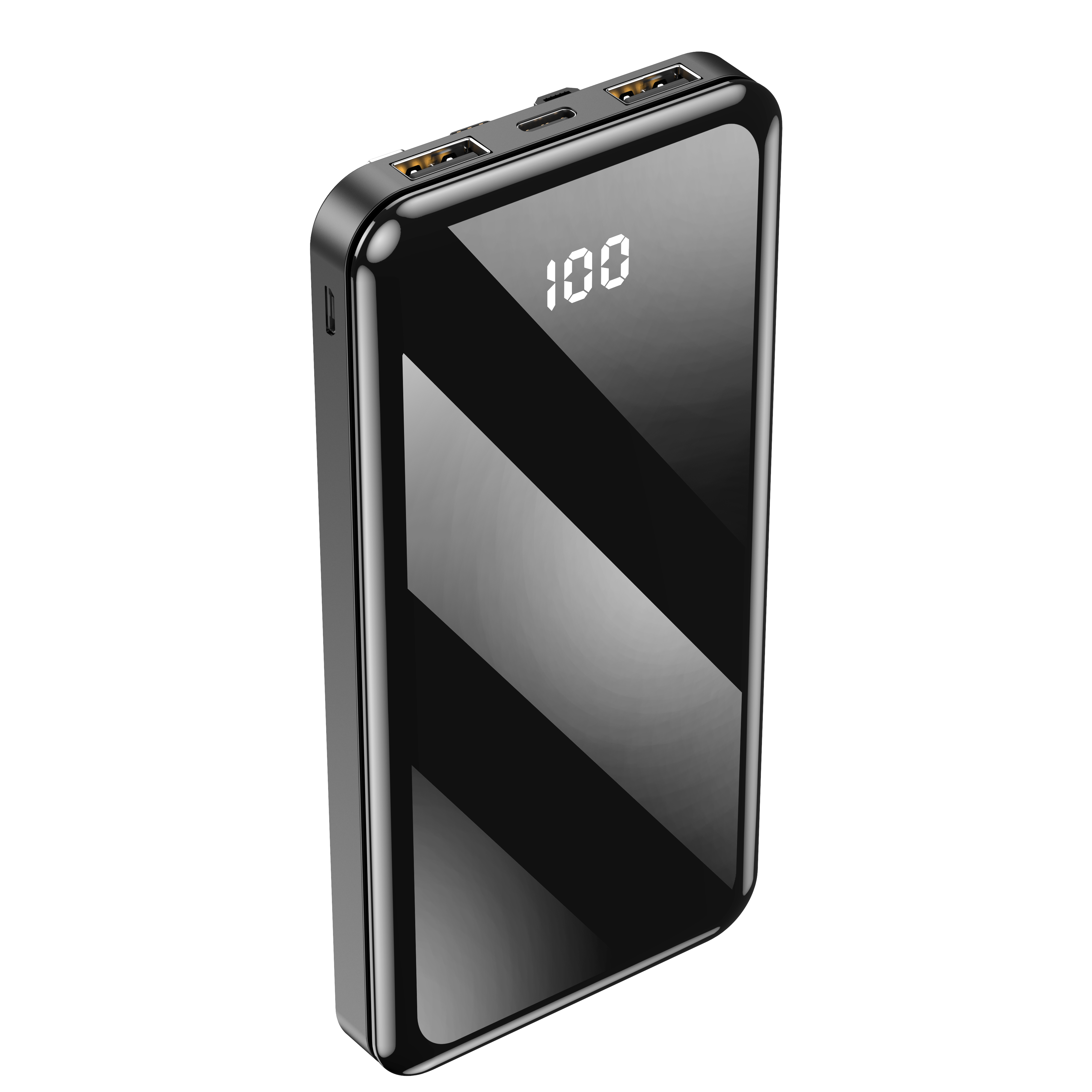 "Forever" maitinimo bankas TB-411 ALLin1 10000 mAh su USB-C + "Lightning" + microUSB laidais, juodas