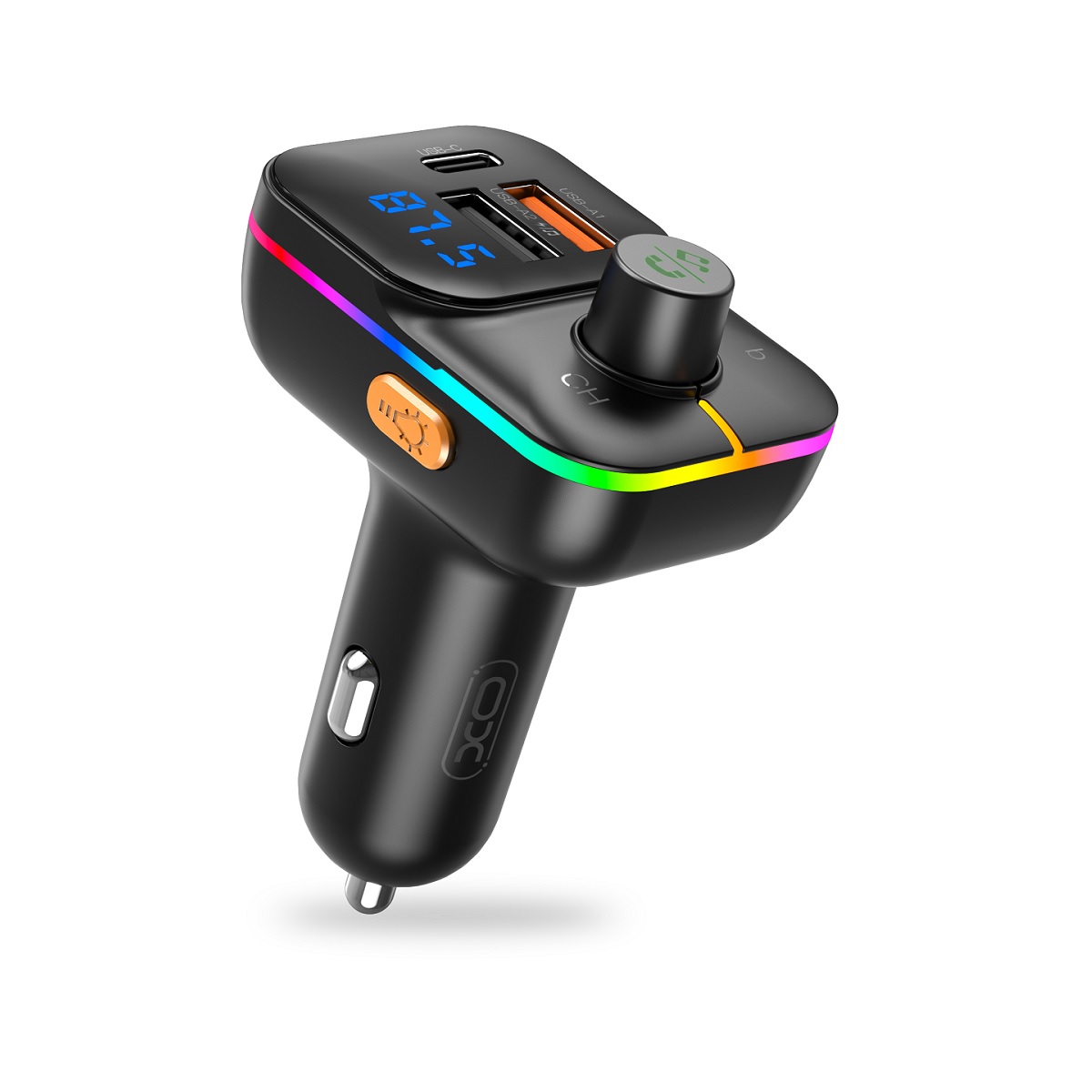 XO siųstuvas FM BCC09 "Bluetooth" MP3 automobilinis įkroviklis 25W juodas