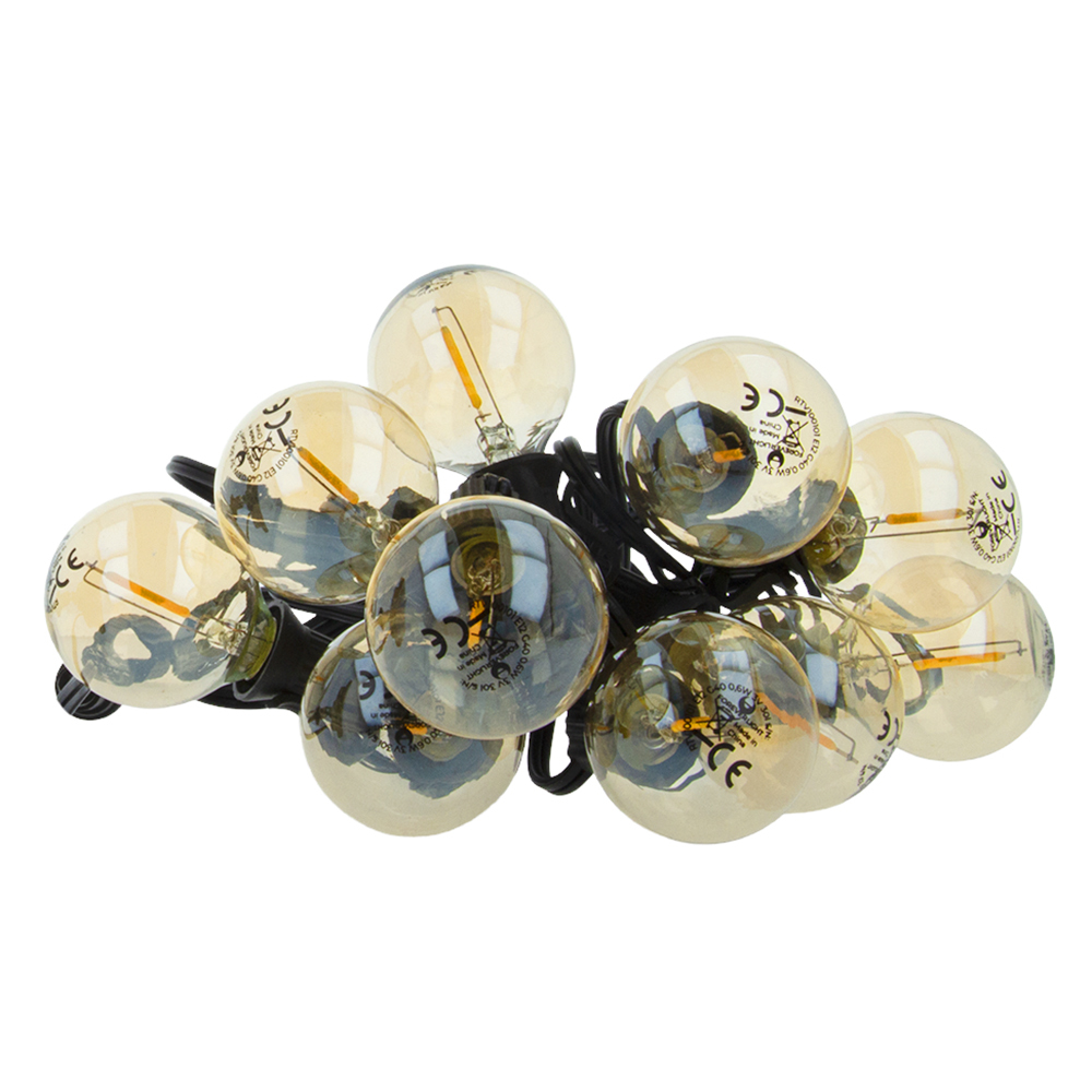 Forever Light LED солнечная гирлянда SUNARI FLS-125 5,5m + 10 ламп золотой G40 IP44