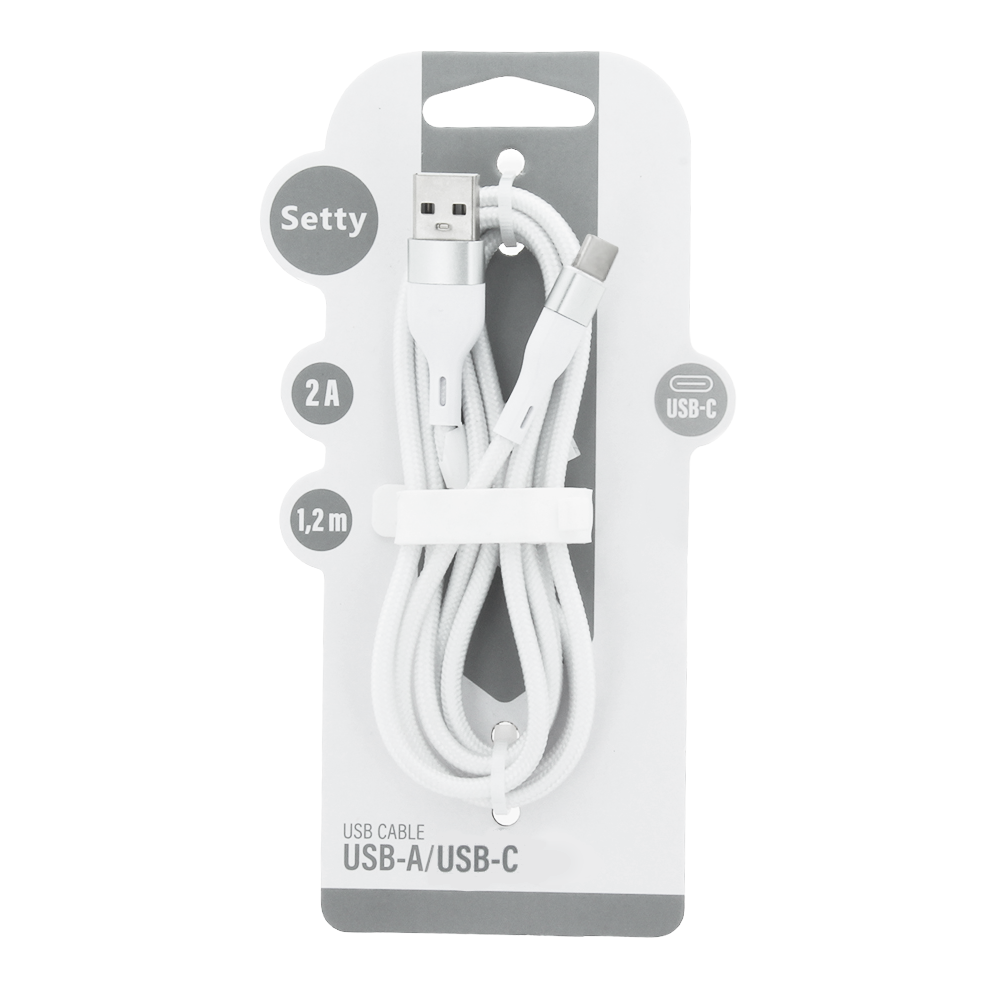 Setty кабель USB - USB-C 1,2 m 2A KSA-C-1.220 белый