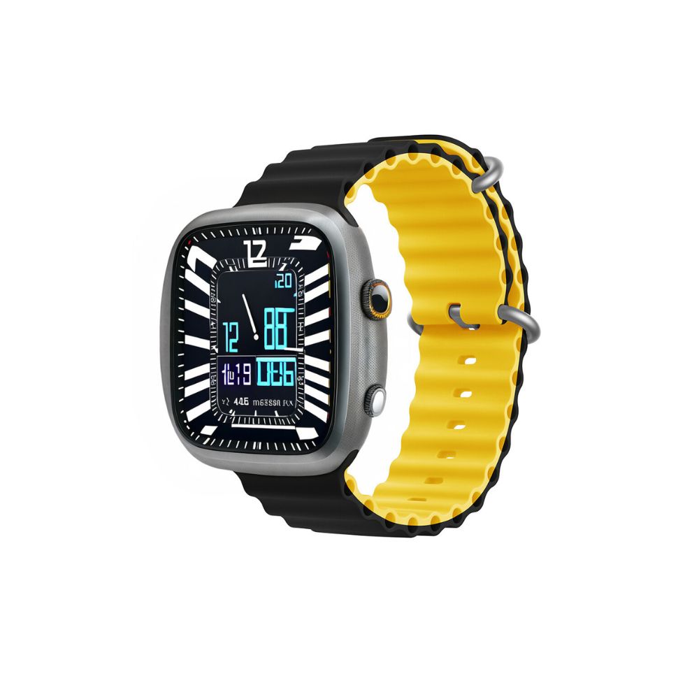 "Devia" dirželis "Deluxe Sport6", skirtas "Apple Watch" 38mm/ 40mm/ 41mm/ 42mm juodas geltonas