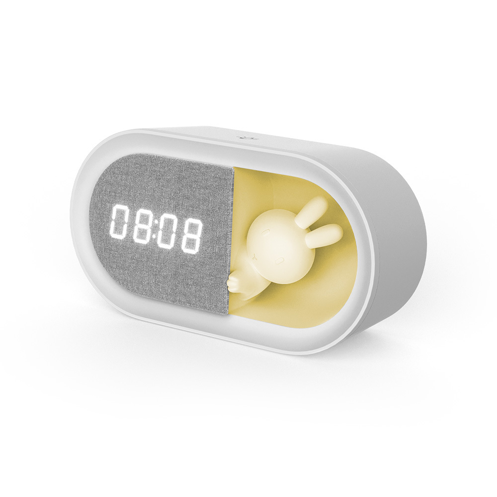 Alarm clock with LED Bunny night light PURE FNL-05 INGRID baltas long Forever Light