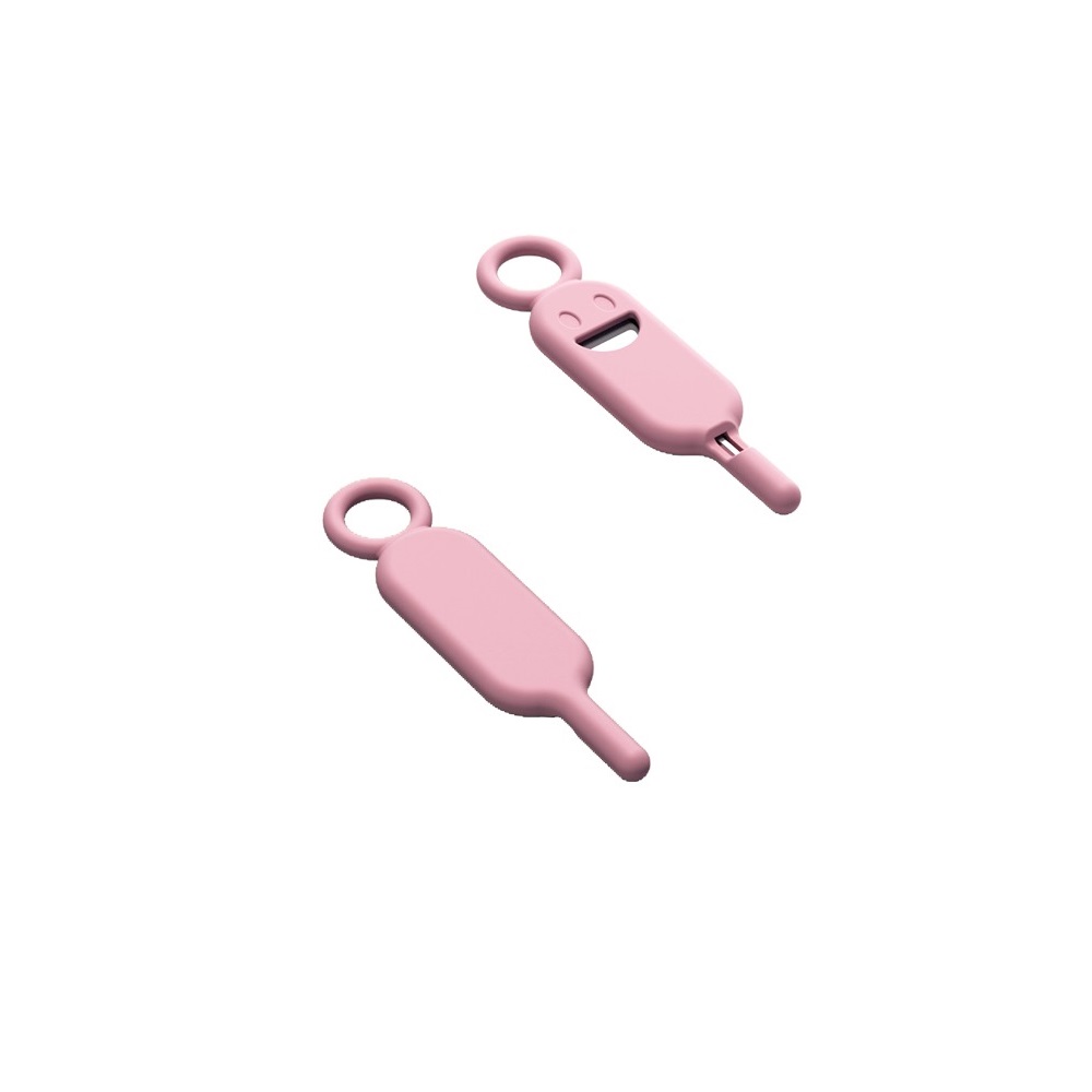 Key / needle for SIM card tray needle keychain rožinis