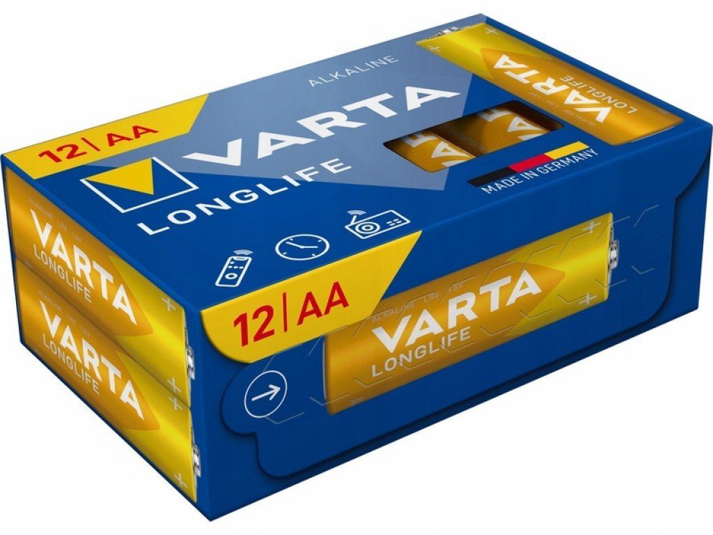 VARTA щелочная батарейка R6 (AA) Longlife 12 шт
