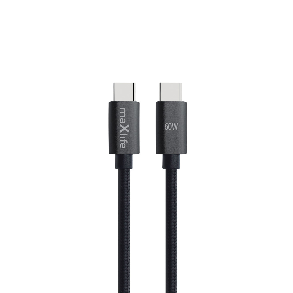 Maxlife MXUC-12 Кабель USB-C - USB-C 1,0 m 60W чёрный