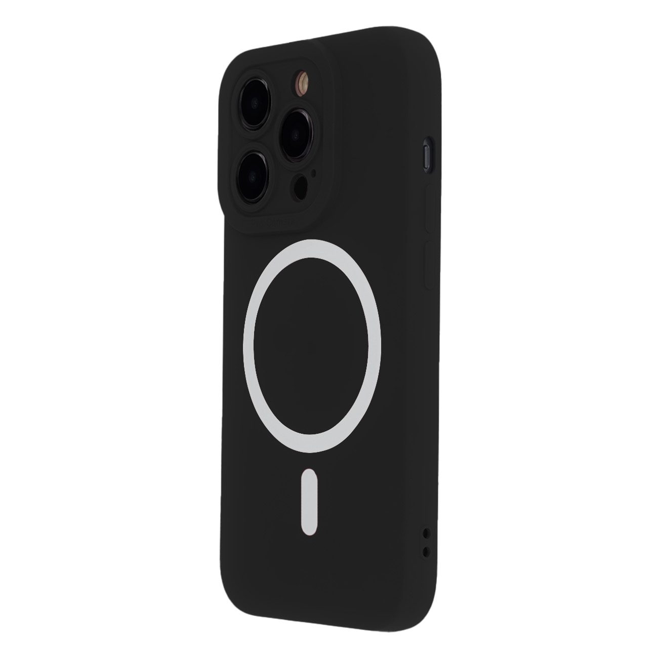 Silicio minkštas "iPhone 16 Plus" dangtelis juodas