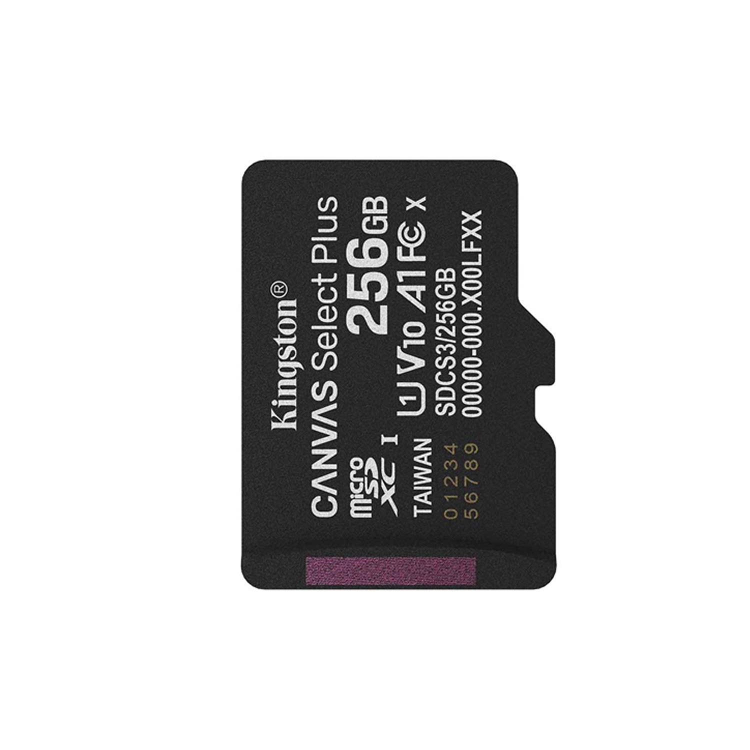 Kingston 256GB micSDXC atminties kortelė Canvas Select Plus Gen3 150R A1, vienetinė pakuotė, be adapterio