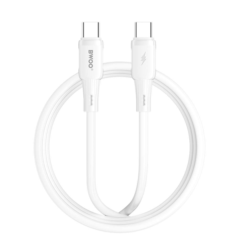 USB kabelis Bwoo (X329CC) "USB-C to USB-C" (65W) 1m baltas