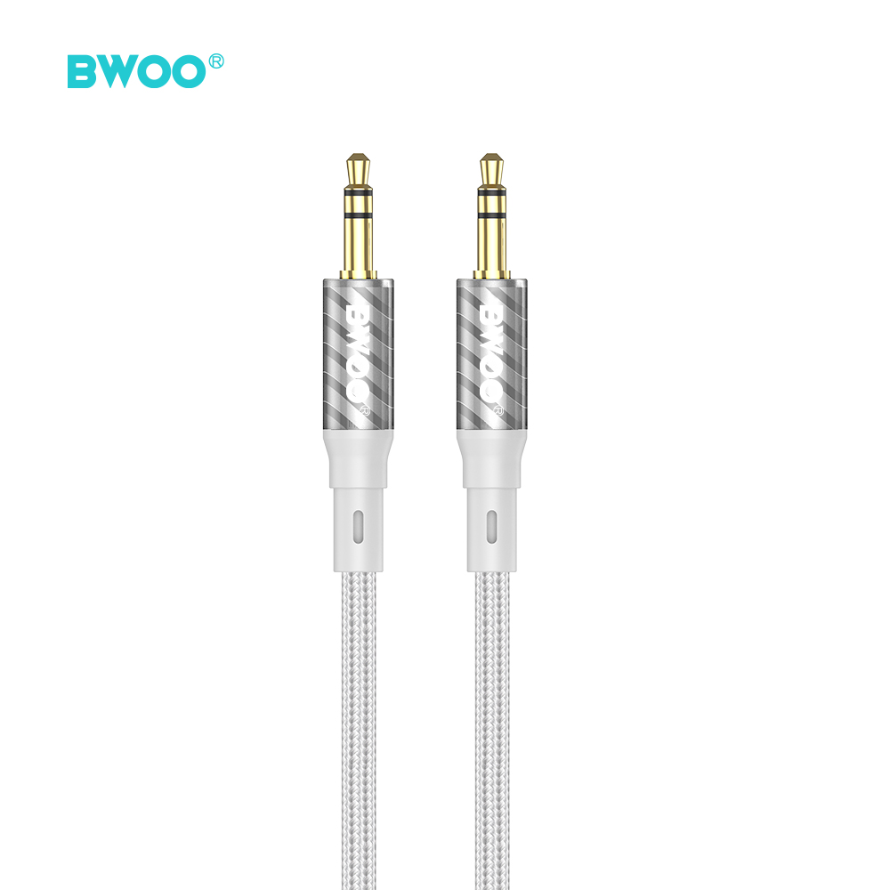 Audio adapteris Bwoo (AUX075) 3,5mm į 3,5mm (p-p) pilkas