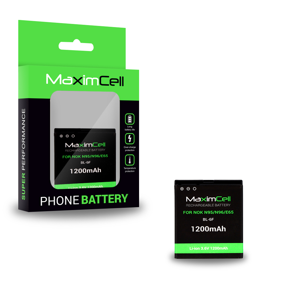Maximcell baterija skirta Nokia N95/N96/E65 BL-6F 1200mAh Li-ion