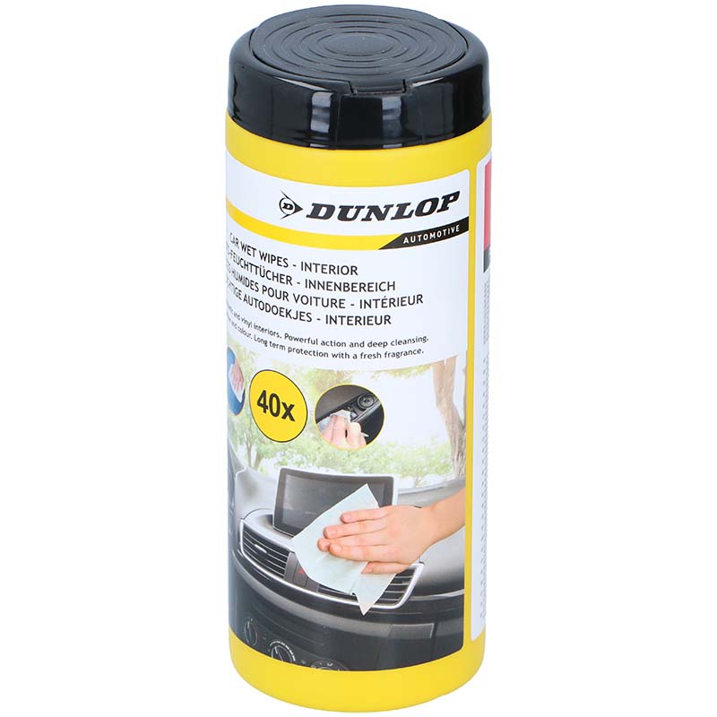Dunlop drėgnos servetėlės automobilio prietaisų skydeliui prižiūrėti, 40 vnt.