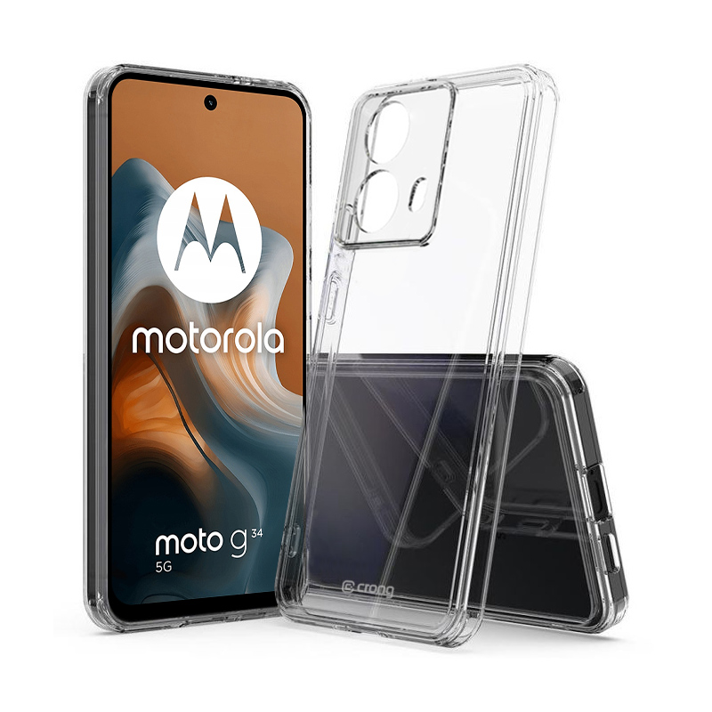 Crong Crystal Shield Cover dėklas, skirtas Motorola Moto G34, skaidrus
