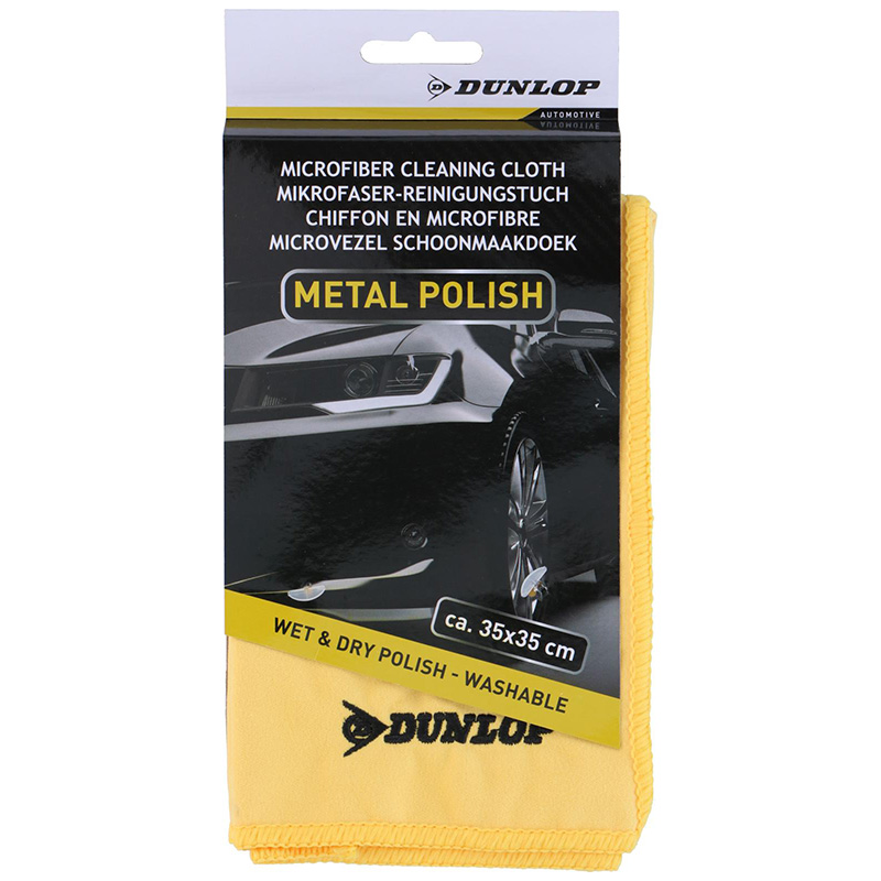 Geltona Dunlop Metal Polish mikropluošto poliravimo šluostė, 35 × 35 cm